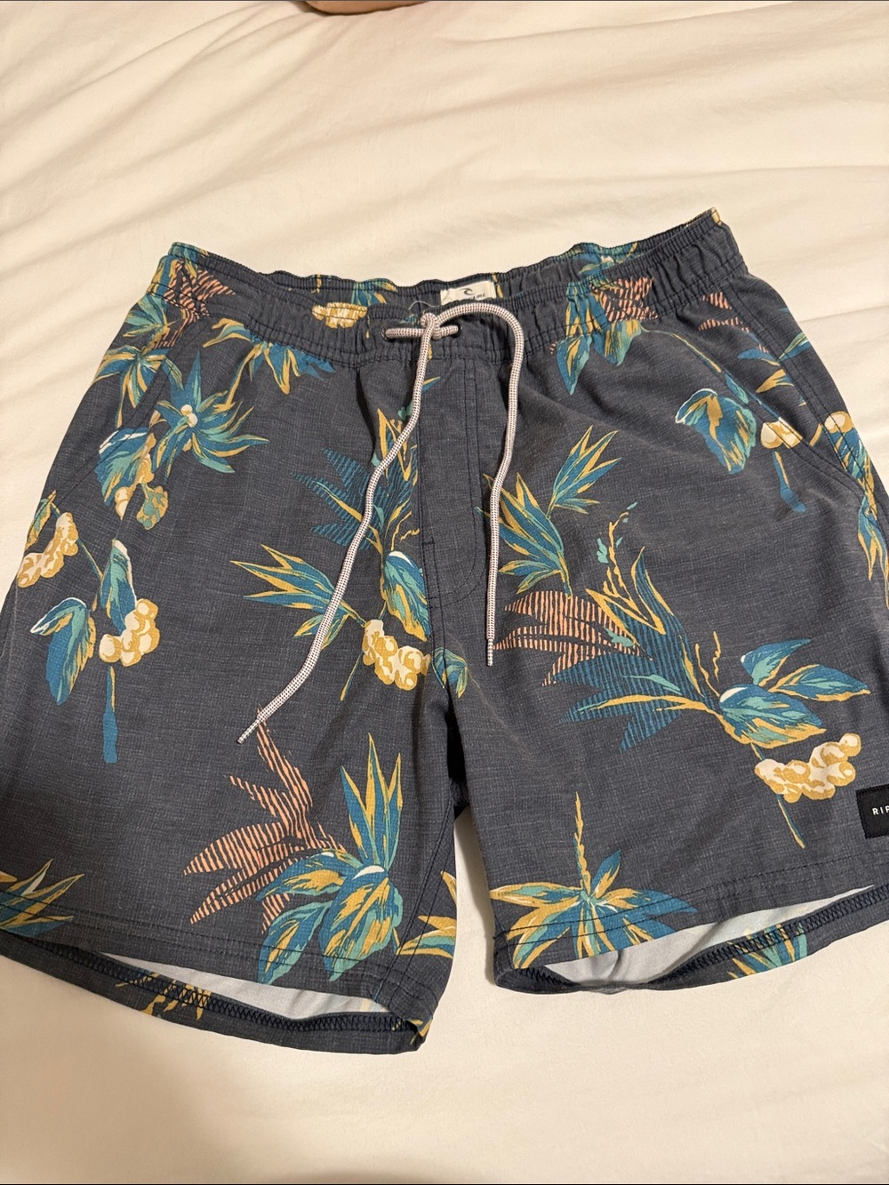 Rip Curl Lay Days Boardshorts - Navy with Teal & Yellow Accents